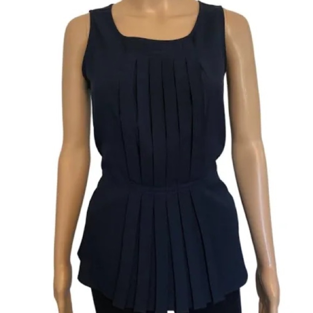 Olive & Oak Navy Pleated Blouse